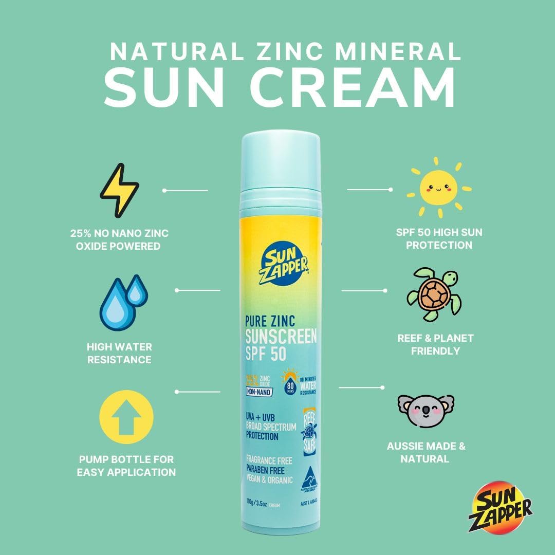 Pure Zinc Sunscreen Air Pump 100g SPF 50