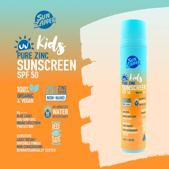 Pure Zinc Kids Mineral Sunscreen SPF 50 Natural Kids Sun Cream