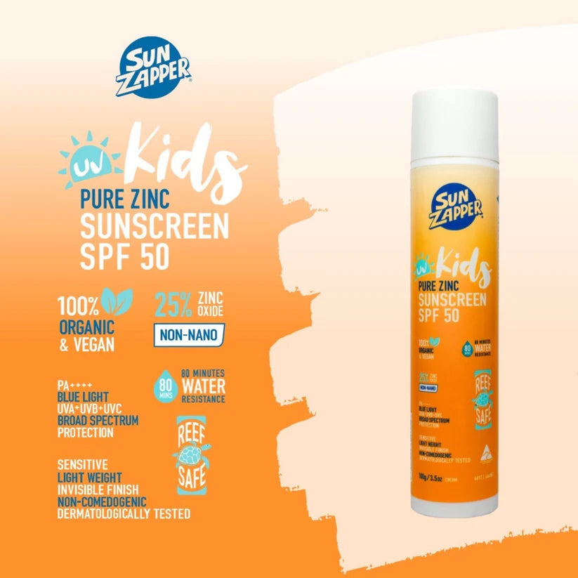Pure Zinc Kids Mineral Sunscreen SPF 50 Natural Kids Sun Cream